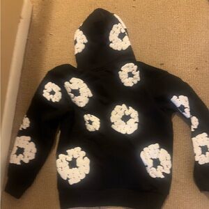 Black Denim Tears Hoodie with White Graphic Design